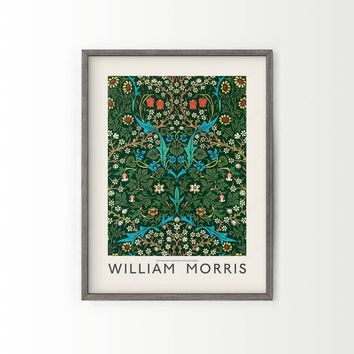 William Morris, Tulips Poster, Blackthorn, Fine Art Print