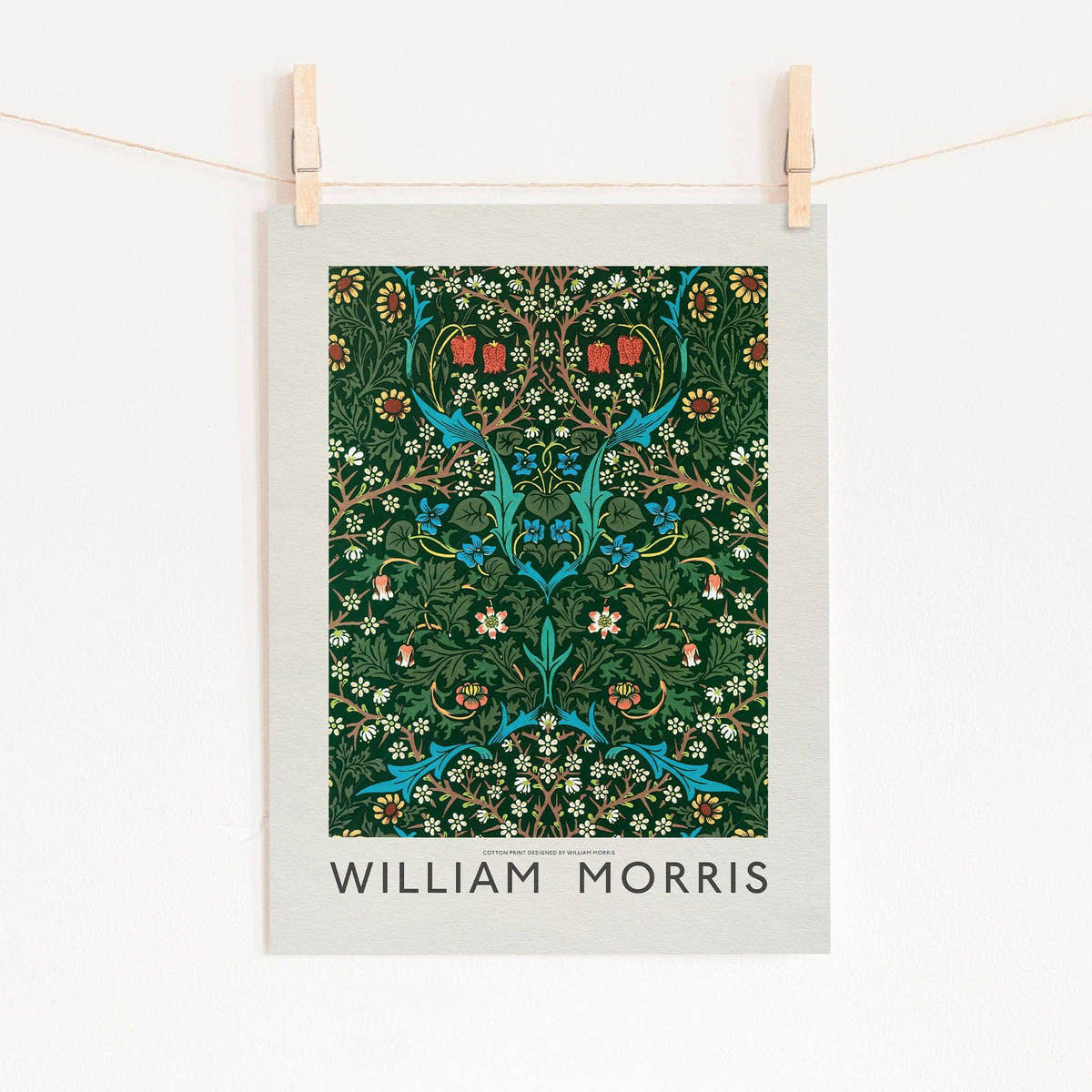 William Morris, Tulips Poster, Blackthorn, Fine Art Print