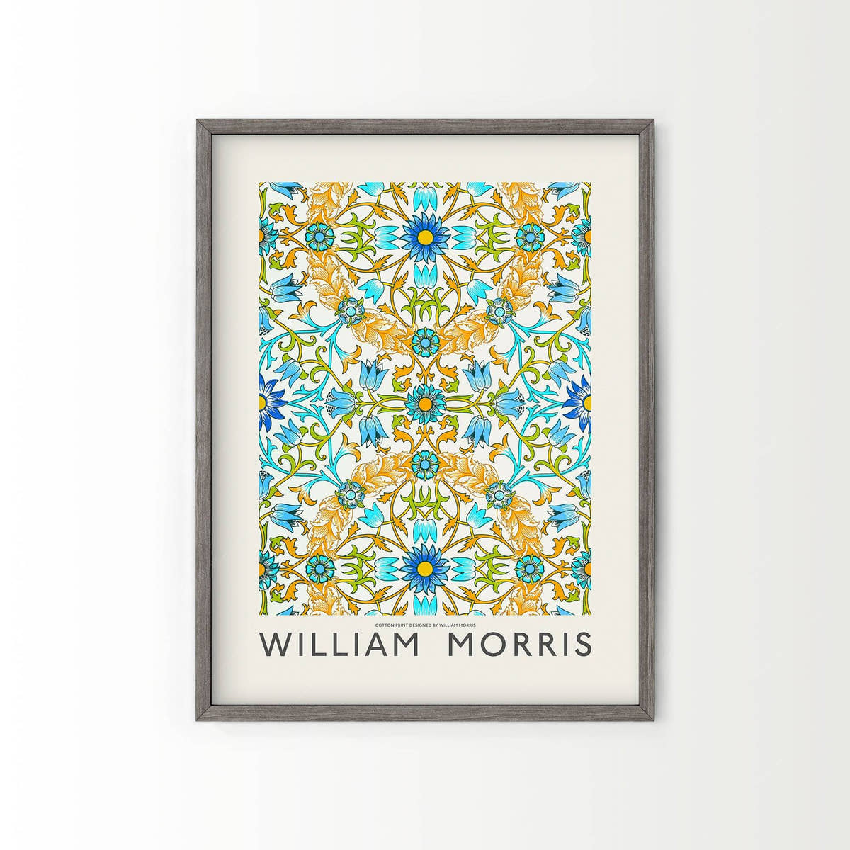 William Morris, Vine Pattern, Blue green, and orange, Fine Art Print