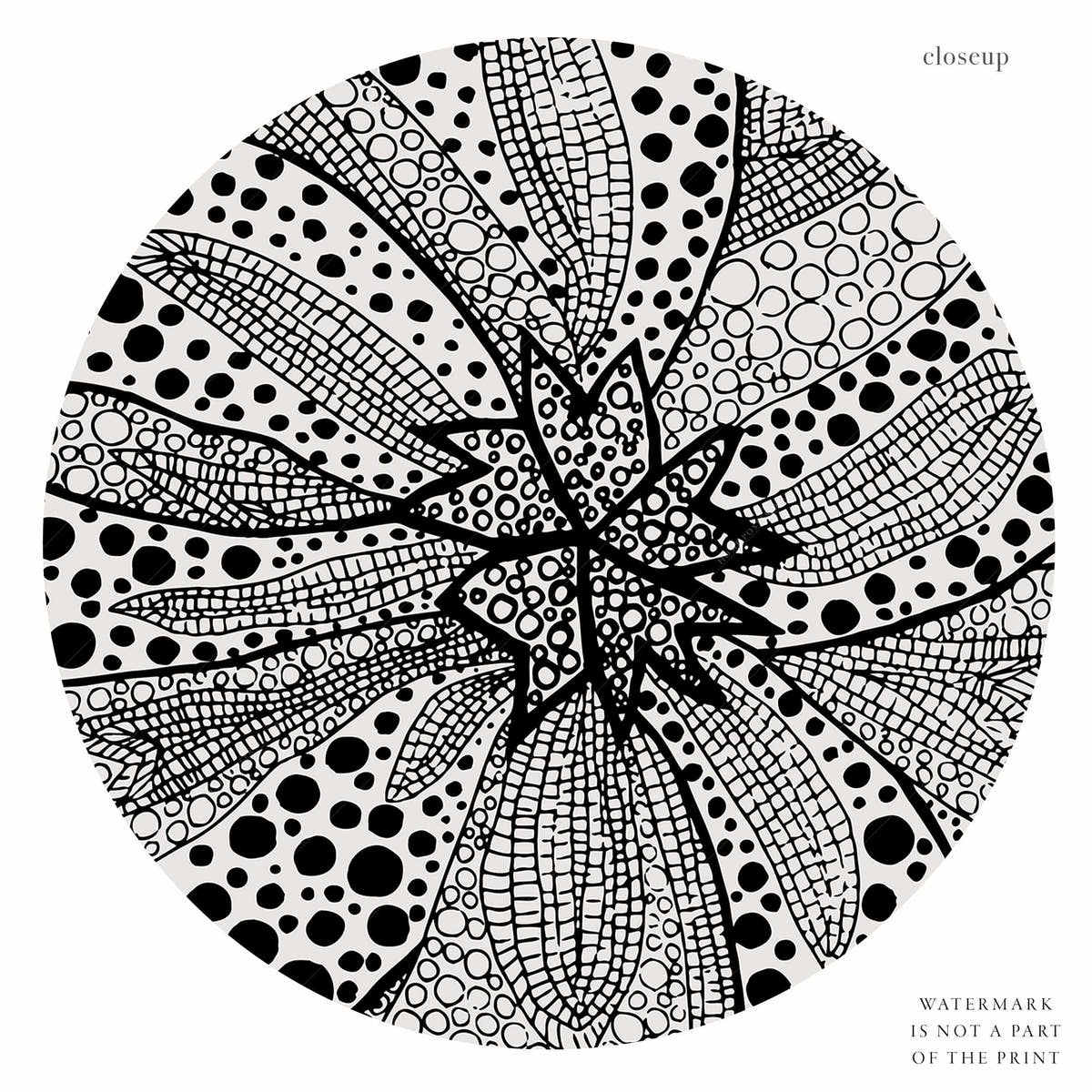 Yayoi Kusama, Floral Print, Contemporary Art, Black and White colors