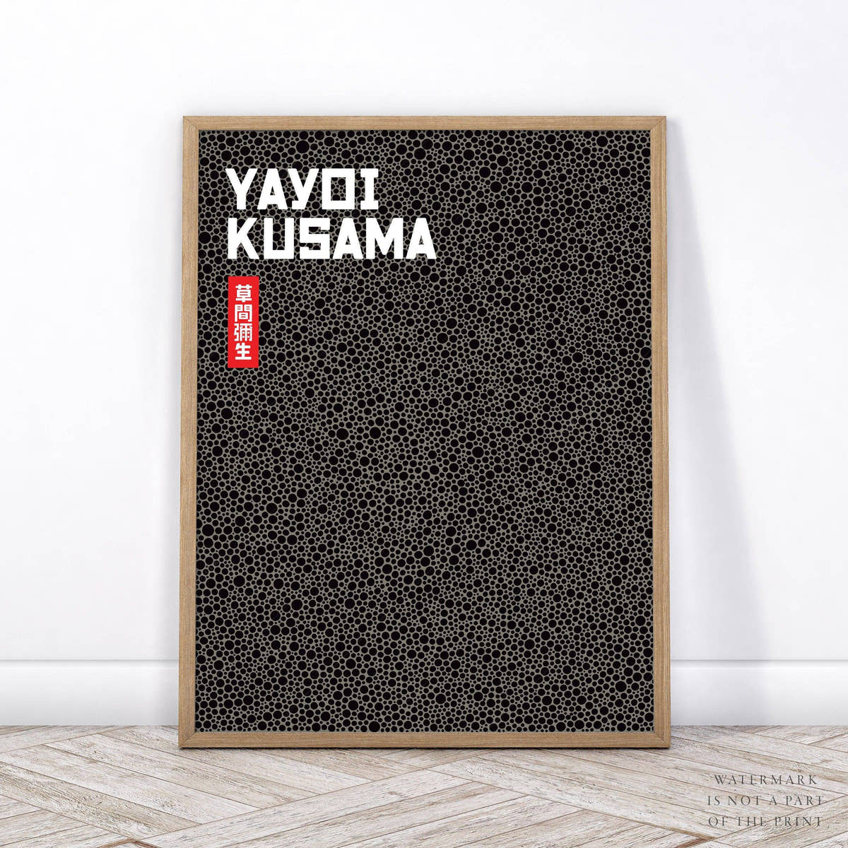 Yayoi Kusama Print, Contemporary Wall Decor, Black Dots