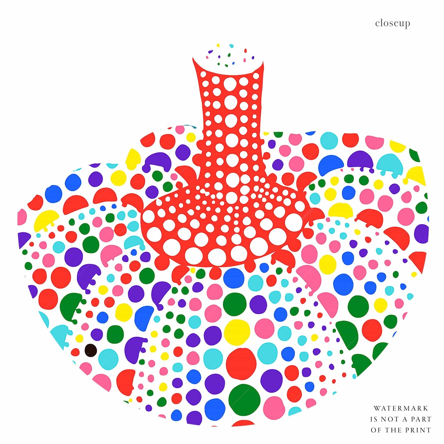 Yayoi Kusama Print, Contemporary Wall Decor, Colorful Pumpkin