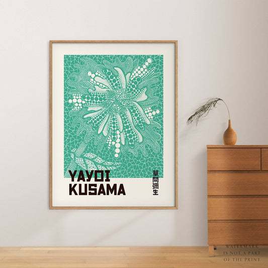 Yayoi Kusama Print, Contemporary Wall Decor, Floral Art