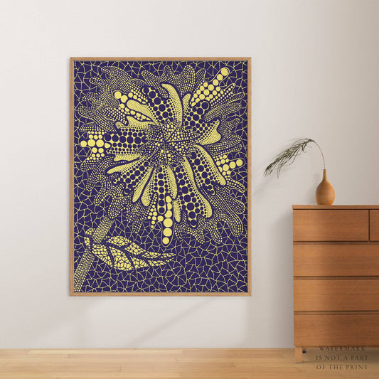Yayoi Kusama Print, Contemporary Wall Decor, Flower Art
