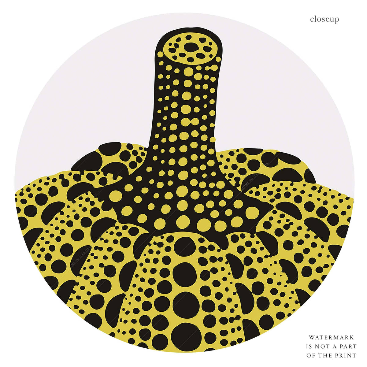 Yayoi Kusama Print, Contemporary Wall Decor, Black Dots,