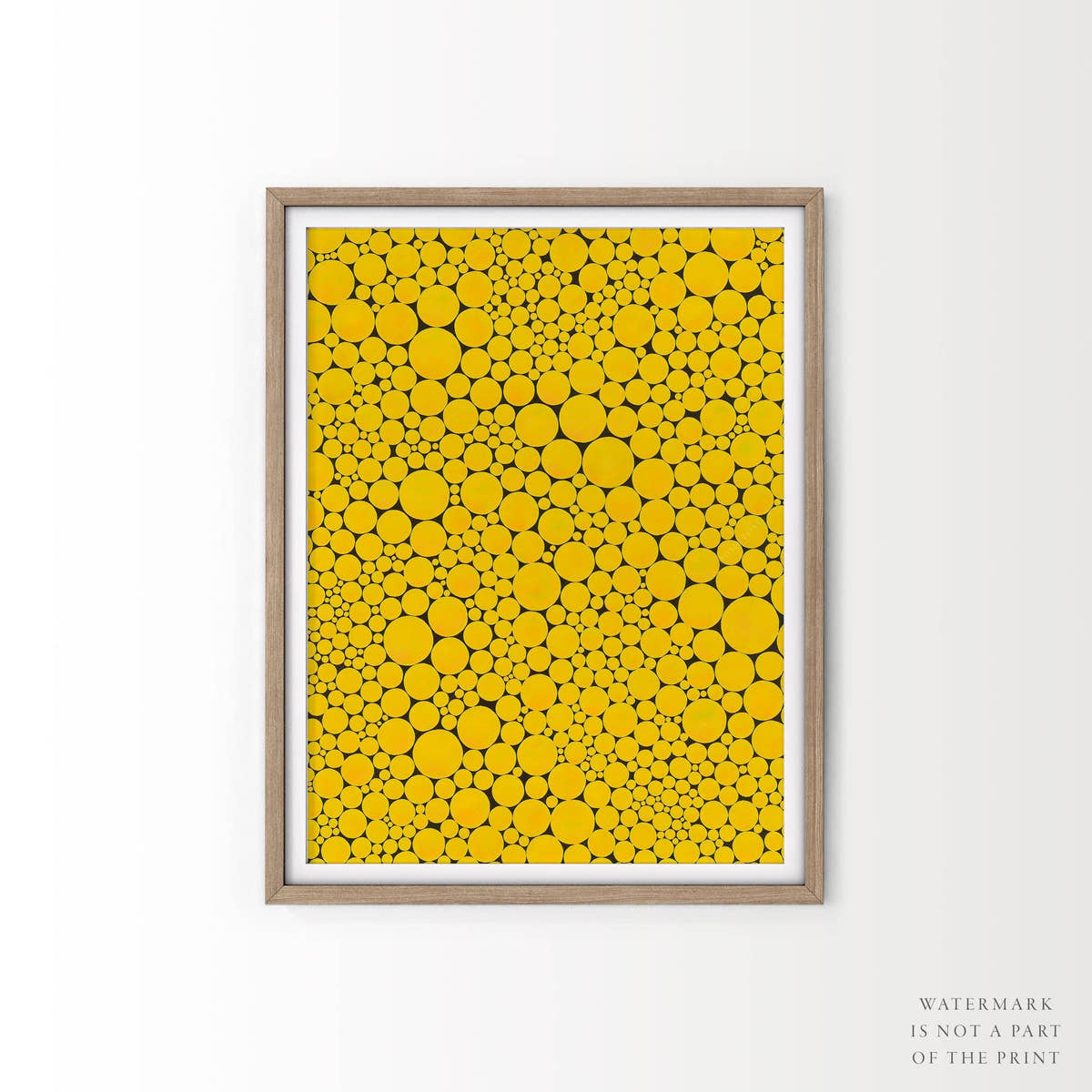 Yayoi Kusama Print, Contemporary Wall Decor, Yellow Dots
