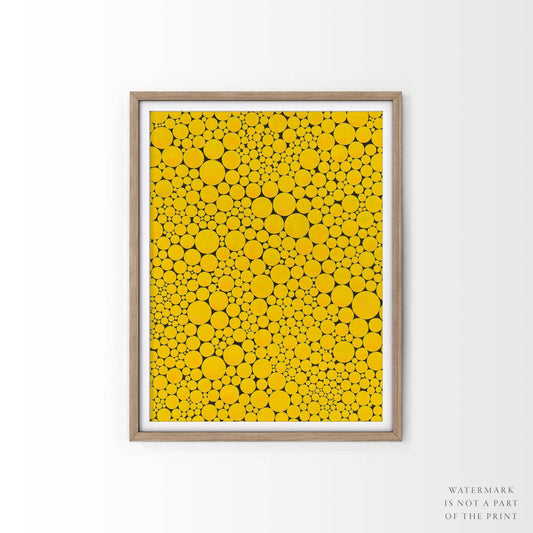 Yayoi Kusama Print, Contemporary Wall Decor, Yellow Dots