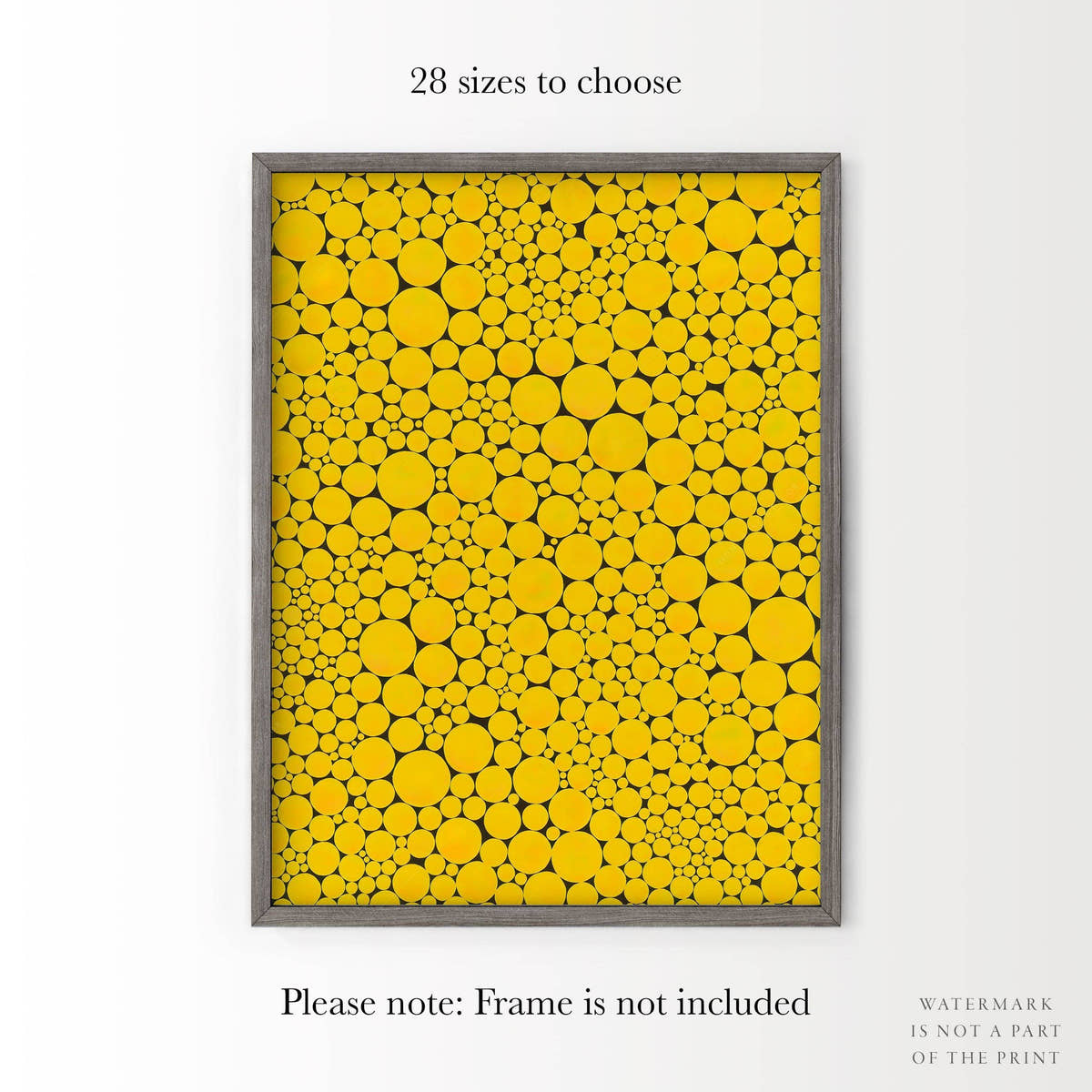 Yayoi Kusama Print, Contemporary Wall Decor, Yellow Dots
