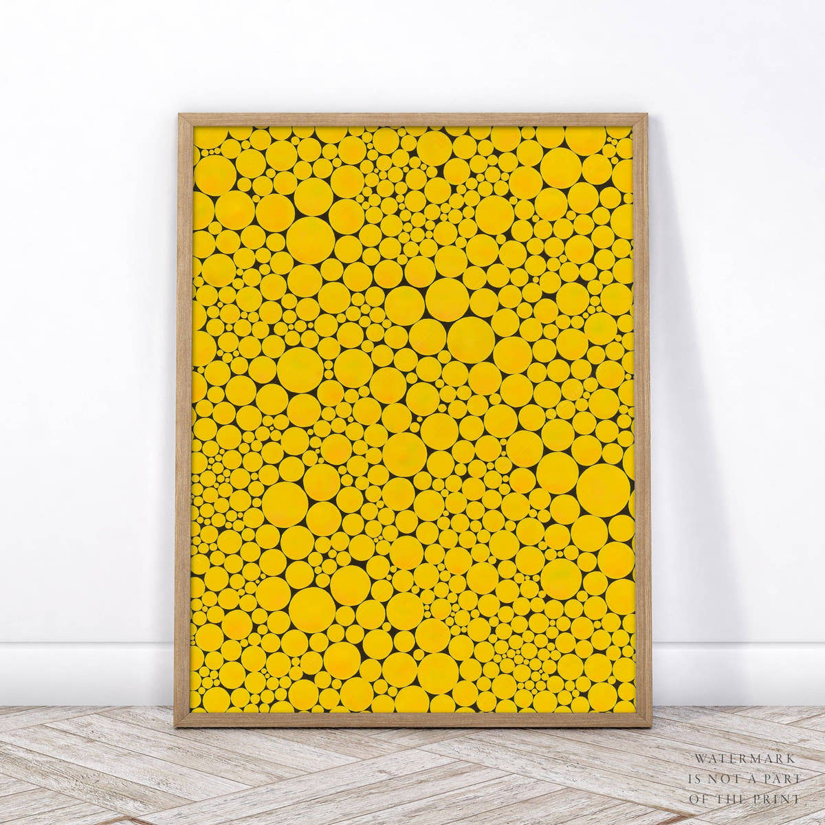 Yayoi Kusama Print, Contemporary Wall Decor, Yellow Dots