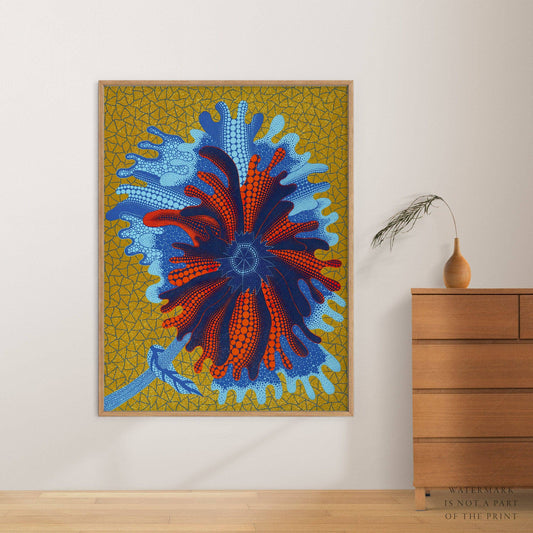 Yayoi Kusama Print, Contemporary Wall Decor, Flower Art