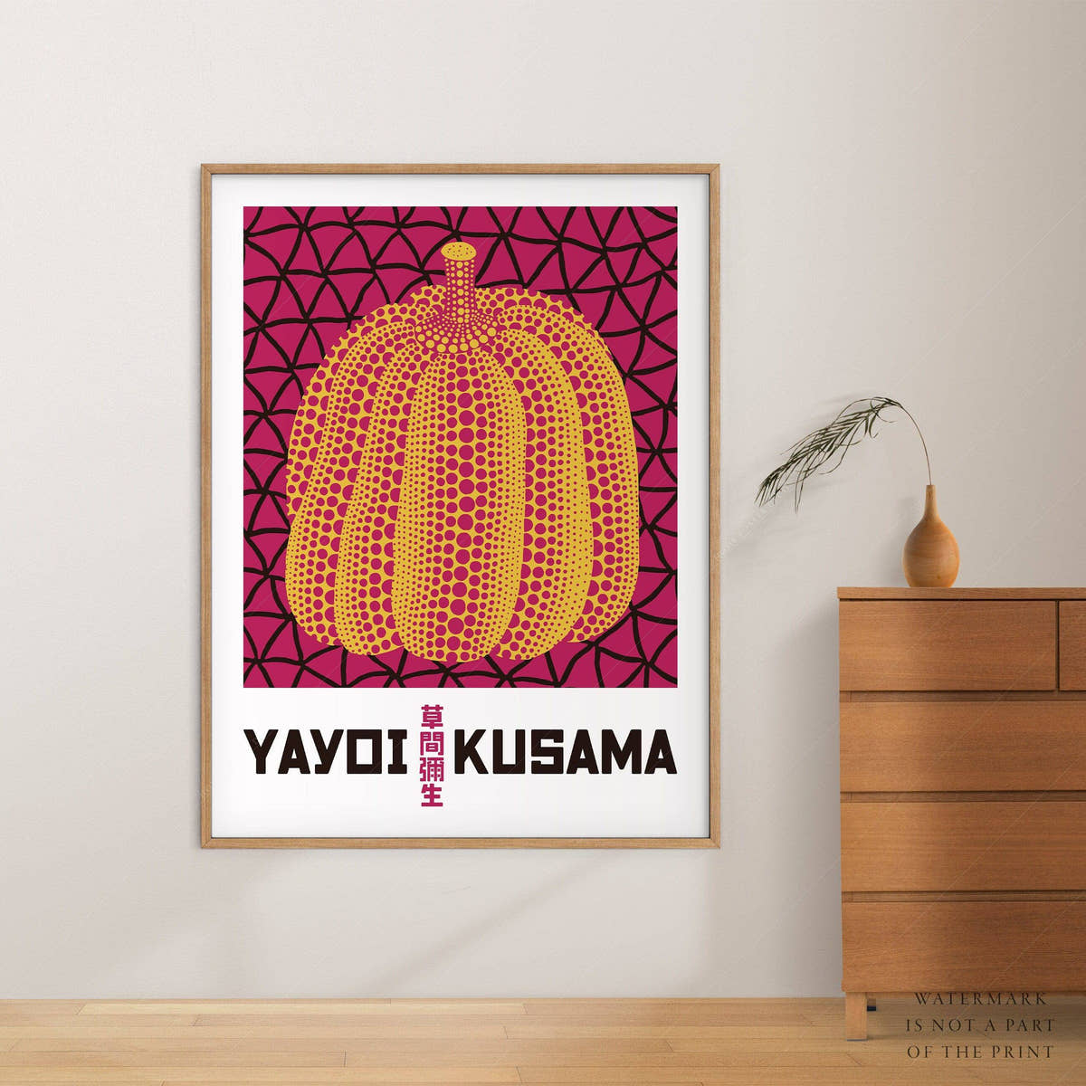 Yayoi Kusama Print, Contemporary Wall Decor, Pumpkin Art