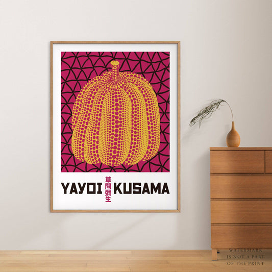 Yayoi Kusama Print, Contemporary Wall Decor, Pumpkin Art