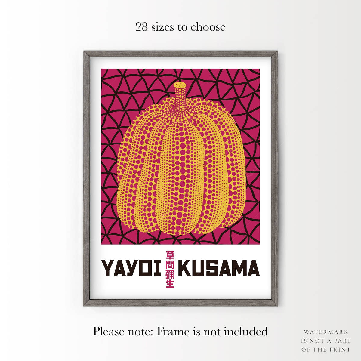 Yayoi Kusama Print, Contemporary Wall Decor, Pumpkin Art