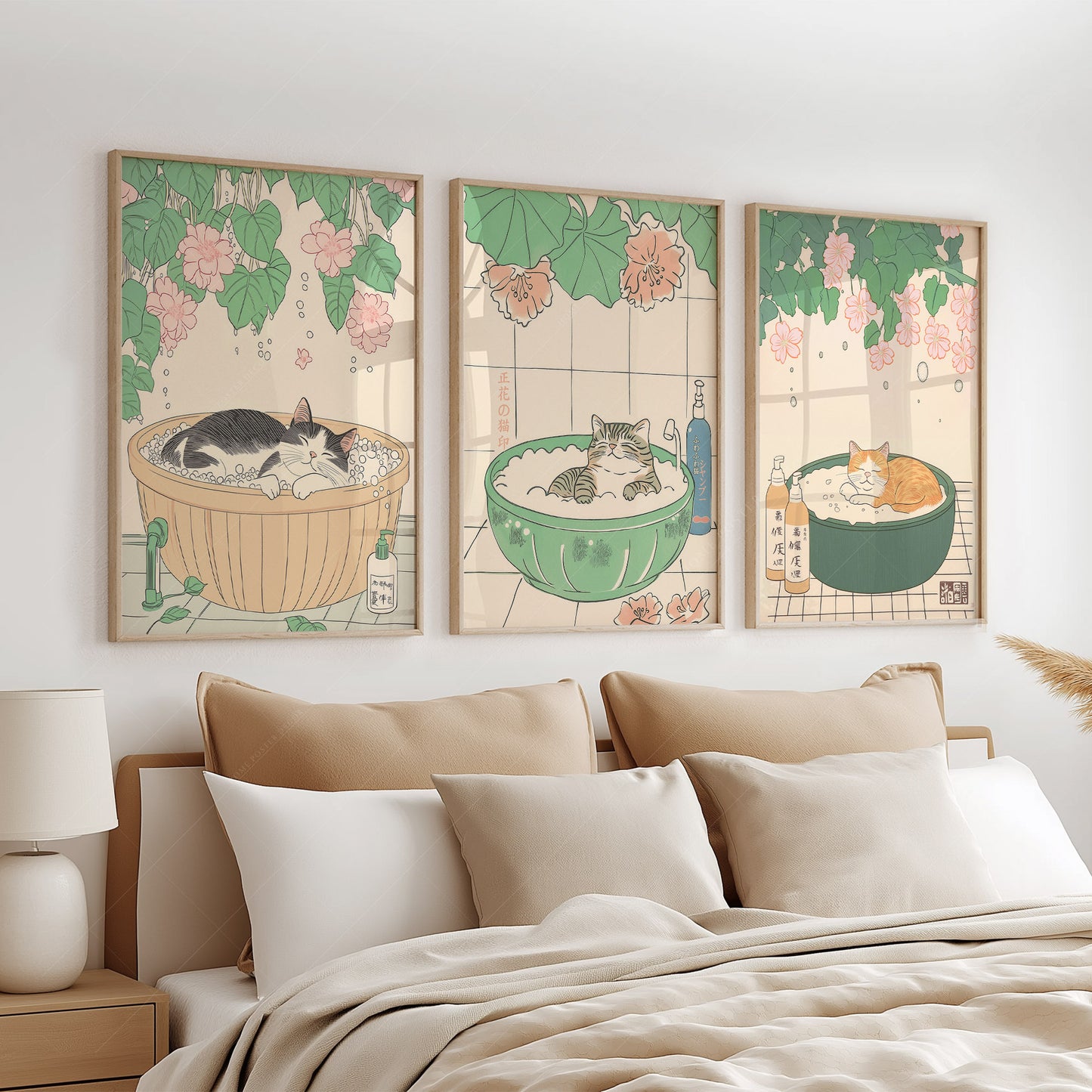 Set of Three Japandi Prints – Cat Prints