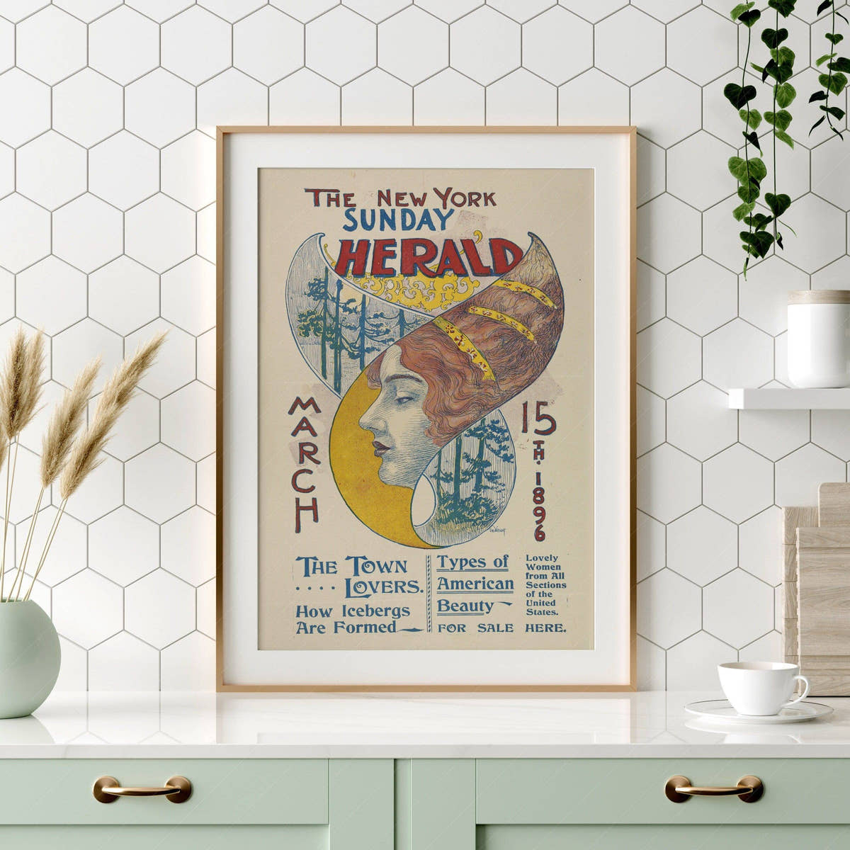 NYC Sunday Herald poster, Vintage posters, New York City
