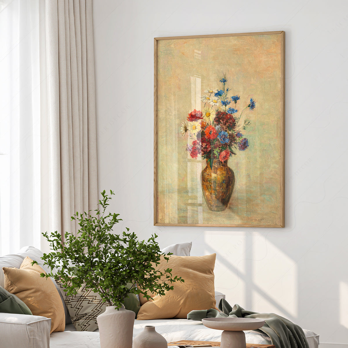 Odilon Redon Flowers in a Brown Vase Art Print — artwork preview 6
