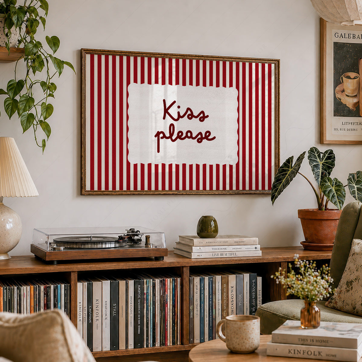 Kiss Please Quote Art Print — artwork preview 19