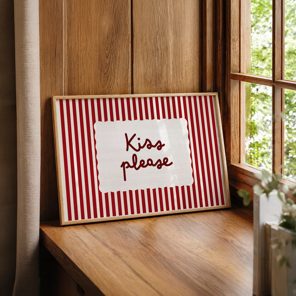 Kiss Please Quote Art Print — artwork preview 22