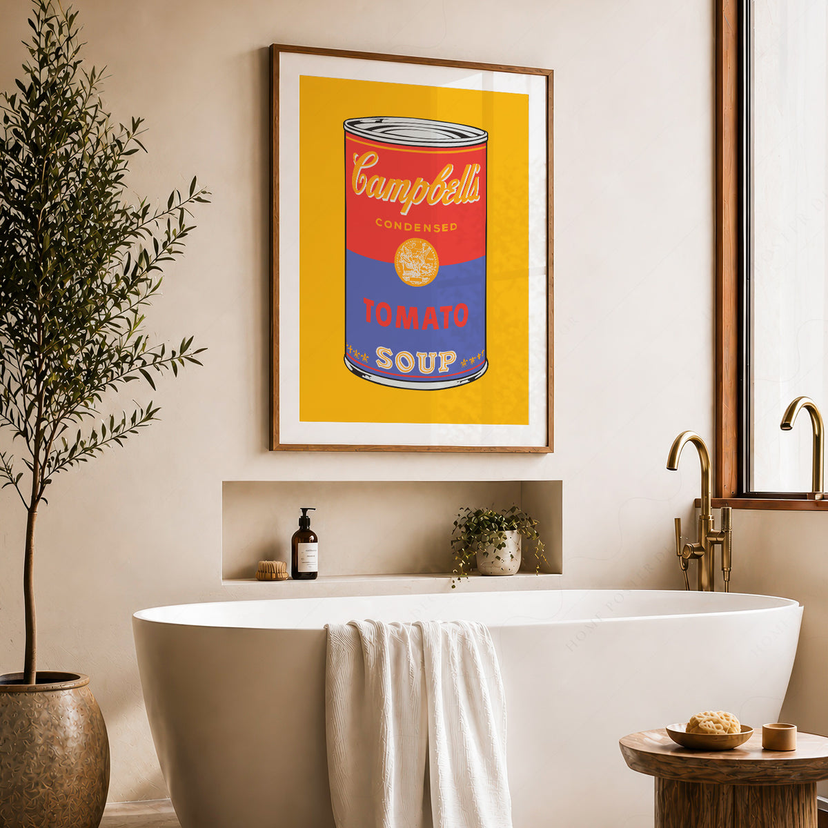 Andy Warhol Campbell's Soup Can on Yellow Art Print — artwork preview 22