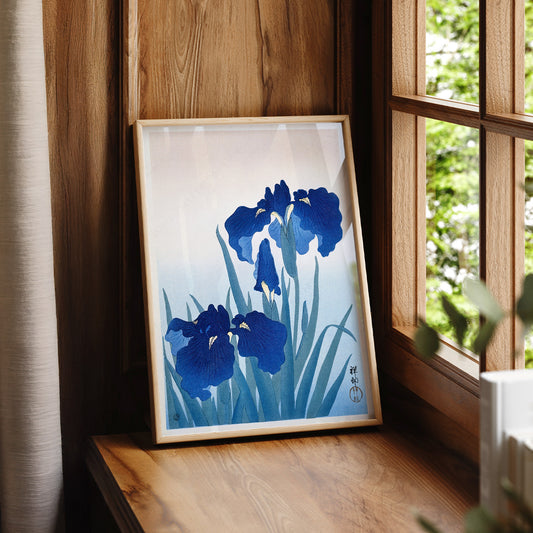 Ohara Koson Blue Iris Woodblock Print – Japanese Floral Wall Art – 08-01 — artwork preview 7