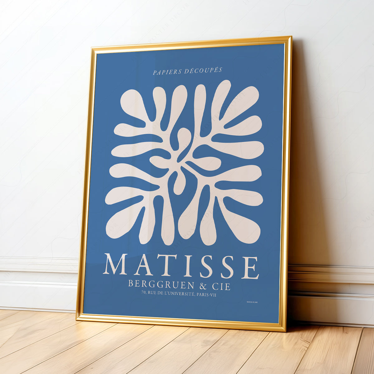 Henri Matisse Papiers Découpés Exhibition Poster – Blue Cut-Out Wall Art – 01-11 — artwork preview 1