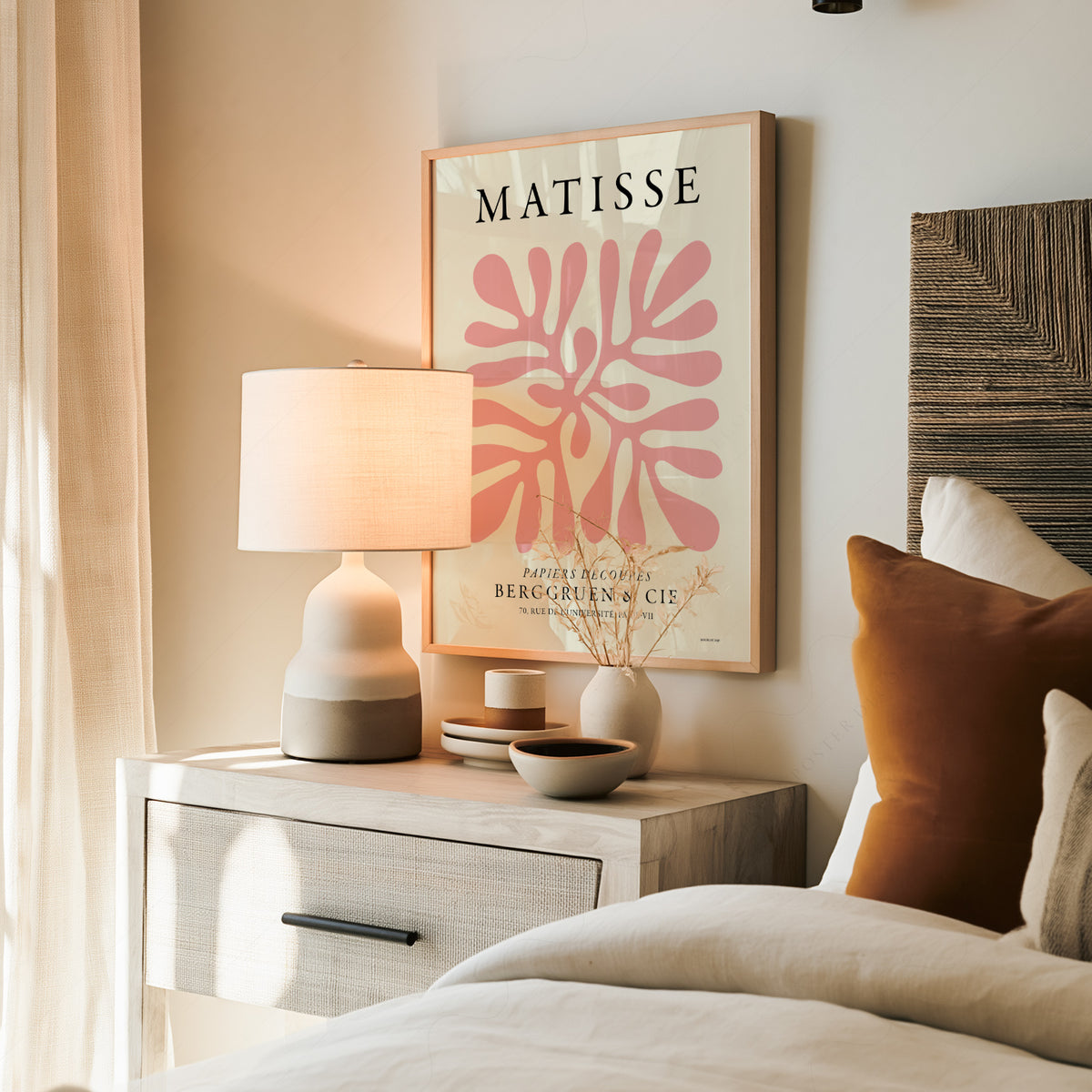 Henri Matisse Pink Cut-Out Leaves Art Print — artwork preview 19