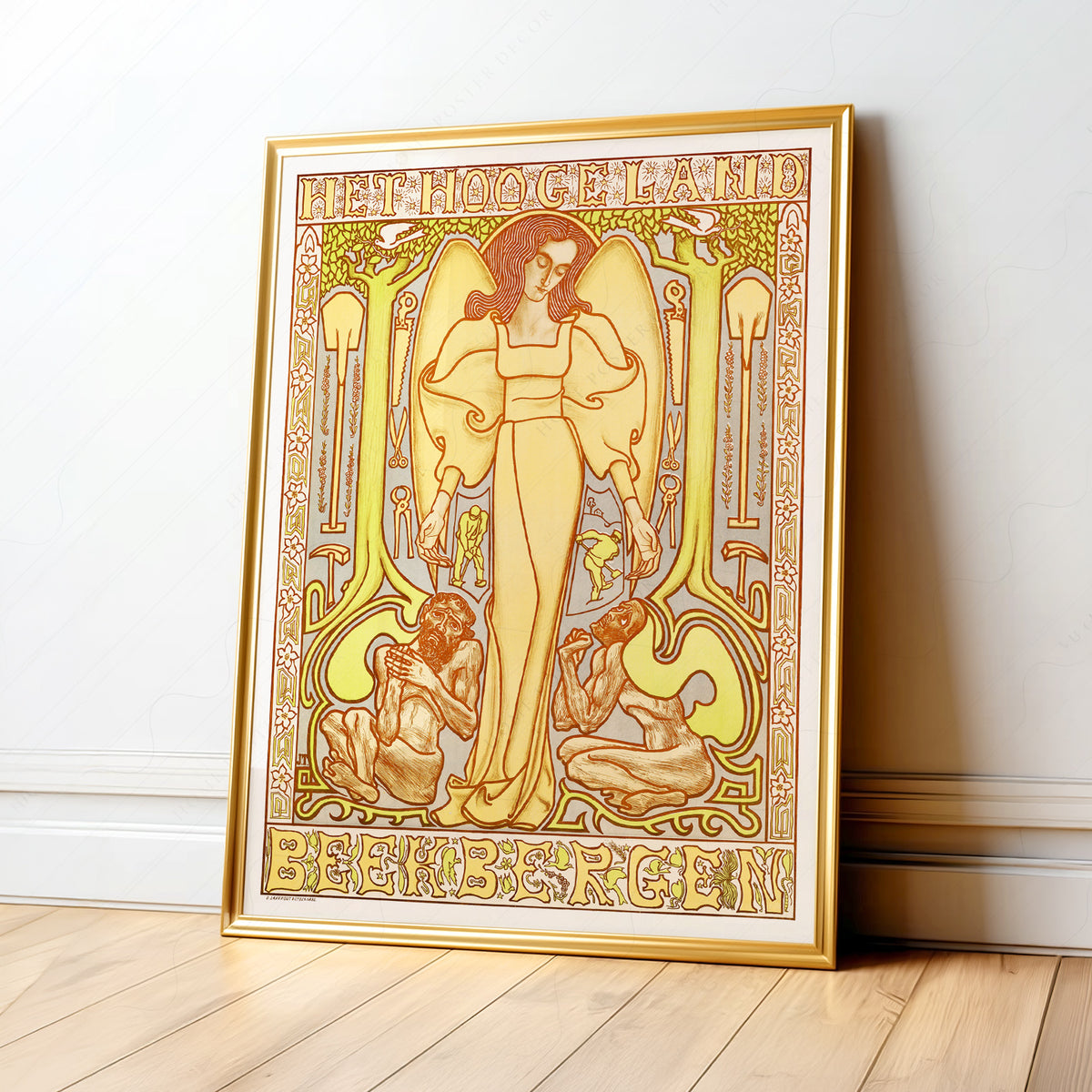 Jan Toorop Golden Decorative Figure Poster Art Print — artwork preview 1