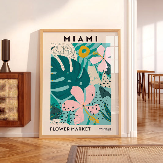 Miami Flower Market Print – Tropical Botanical Wall Art Poster — artwork preview 5
