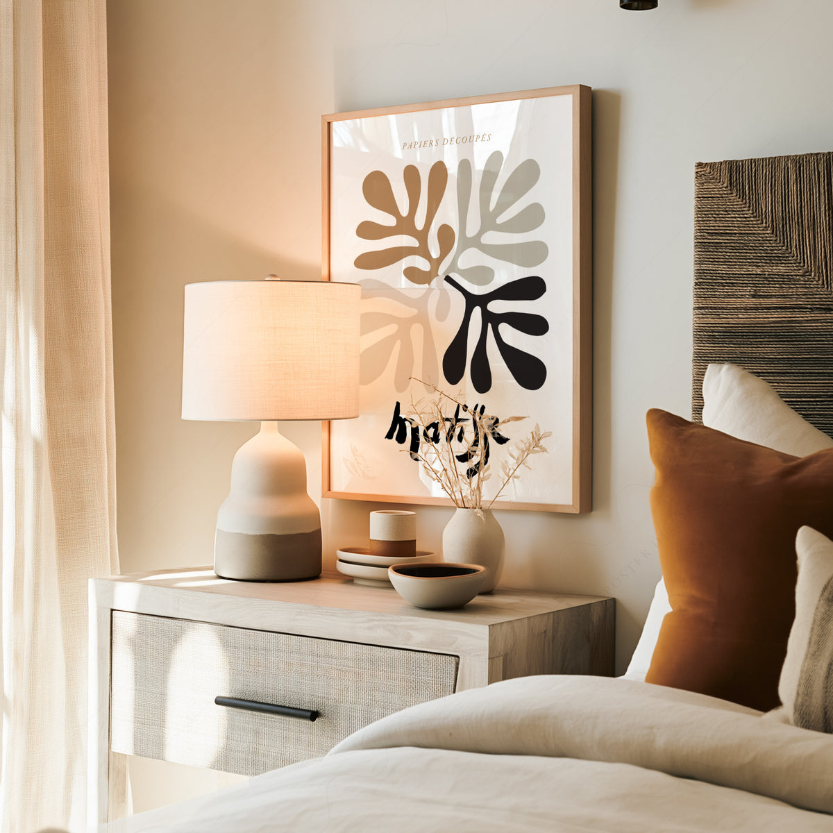 Henri Matisse Neutral Cut-Out Leaves Art Print — artwork preview 19