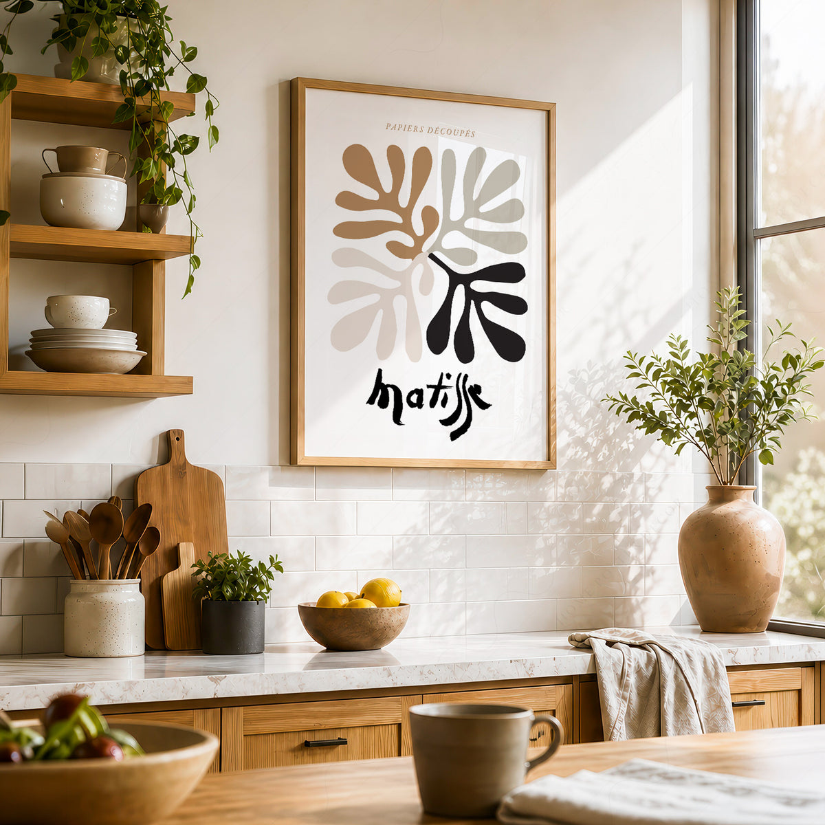 Henri Matisse Neutral Cut-Out Leaves Art Print — artwork preview 23