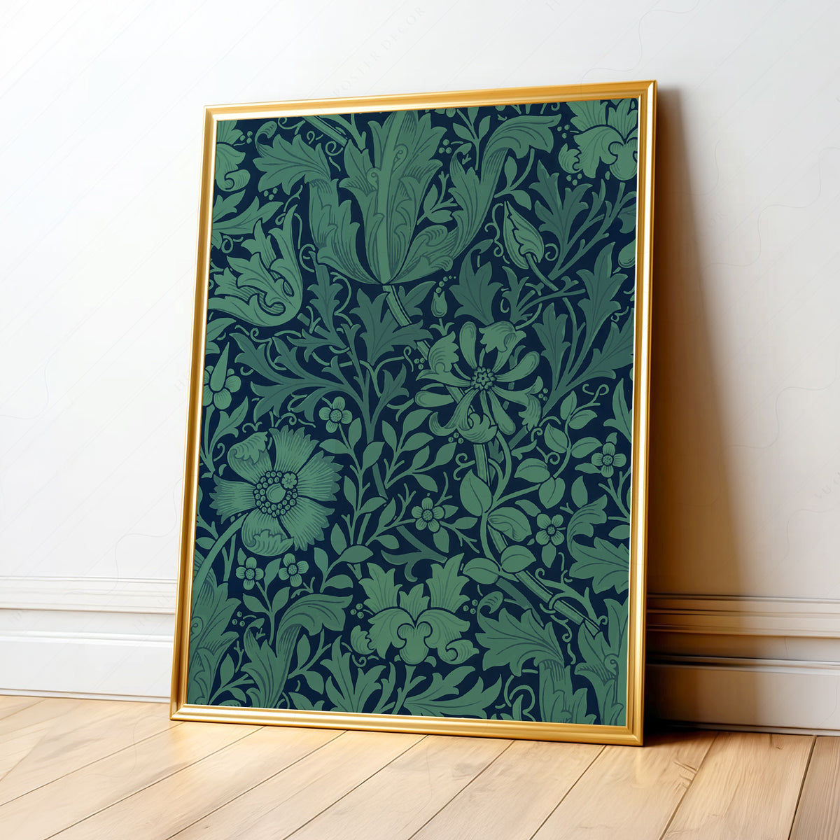 William Morris Compton Green Floral Pattern Art Print — artwork preview 1