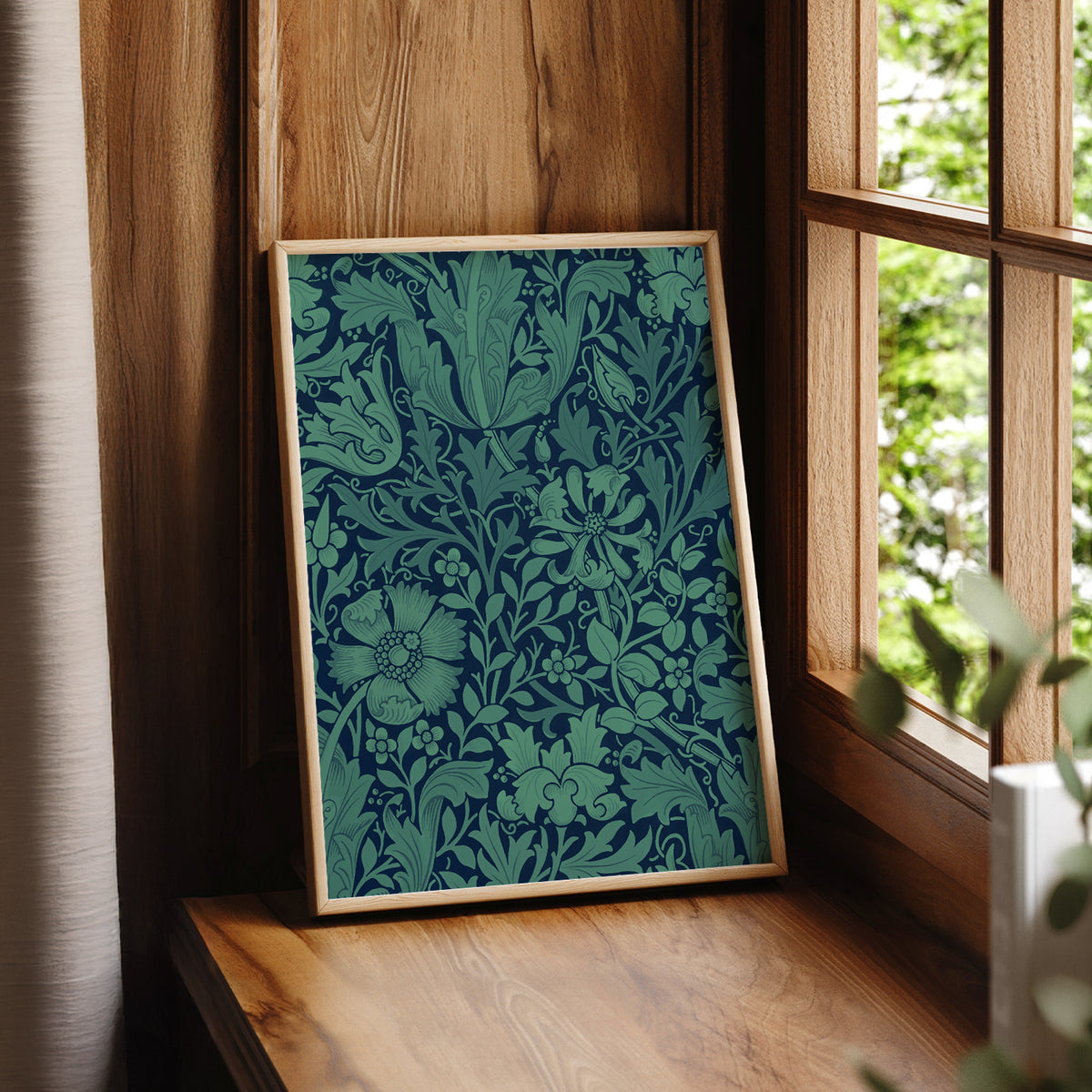 William Morris Compton Green Floral Pattern Art Print — artwork preview 7