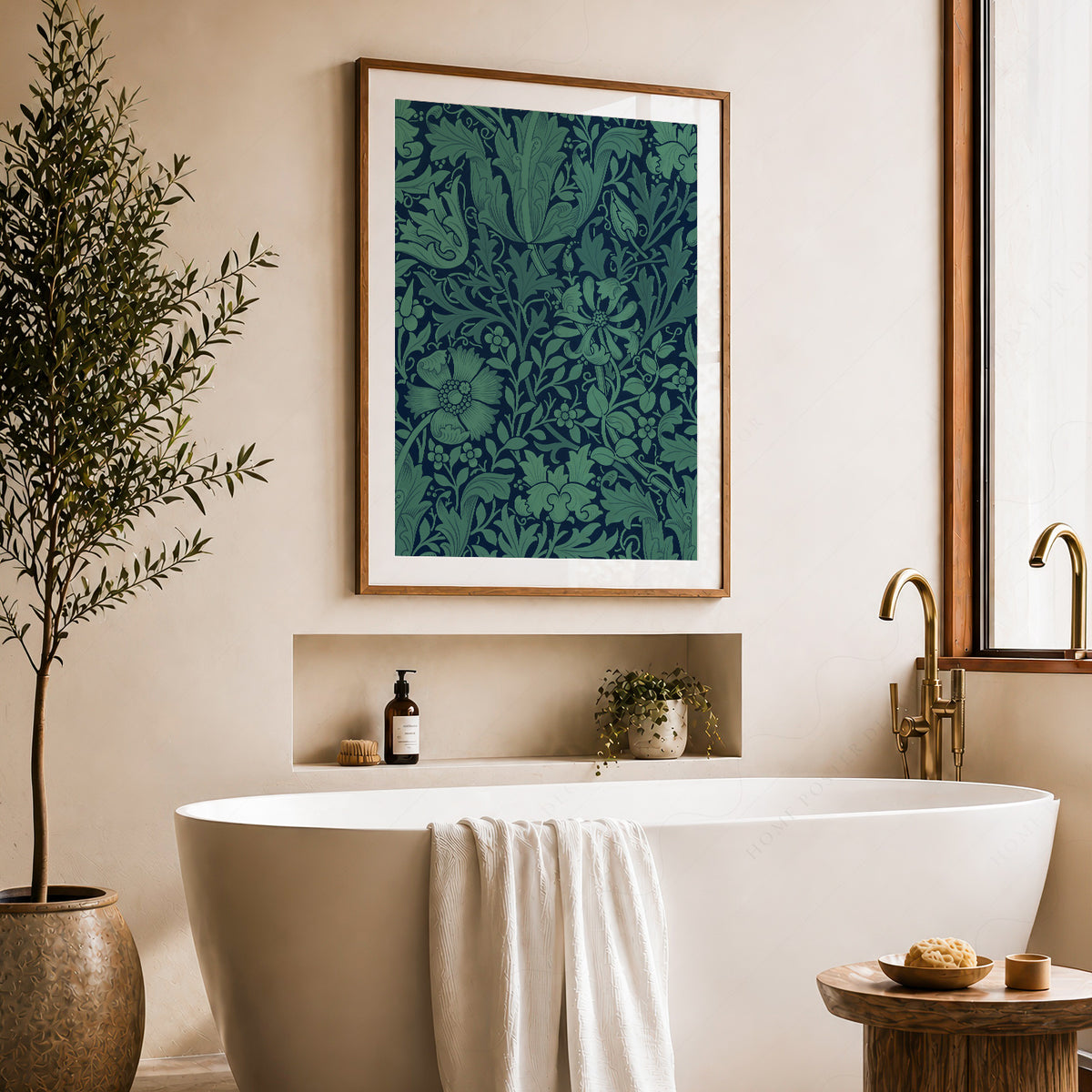William Morris Compton Green Floral Pattern Art Print — artwork preview 22