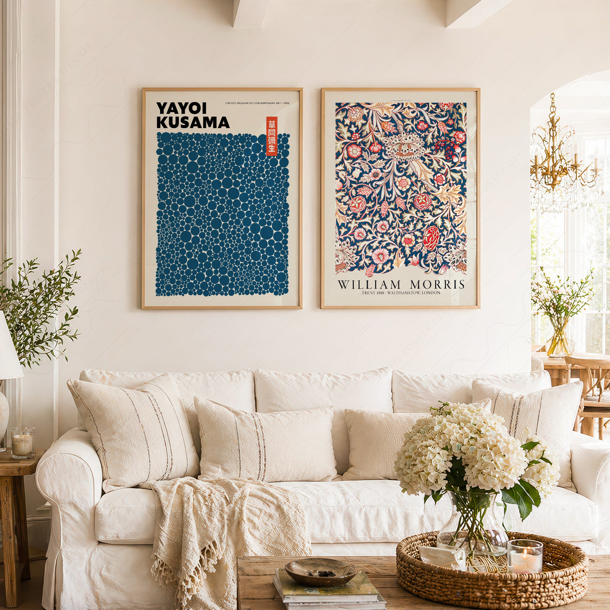 Kusama and Morris Blue Pair – Set of 2 Art Prints — artwork preview 2