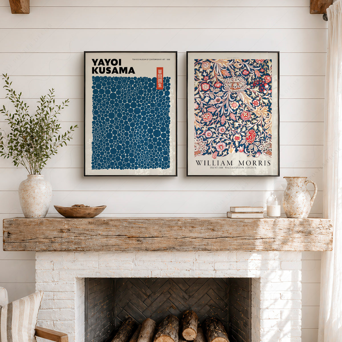 Kusama and Morris Blue Pair – Set of 2 Art Prints — artwork preview 6