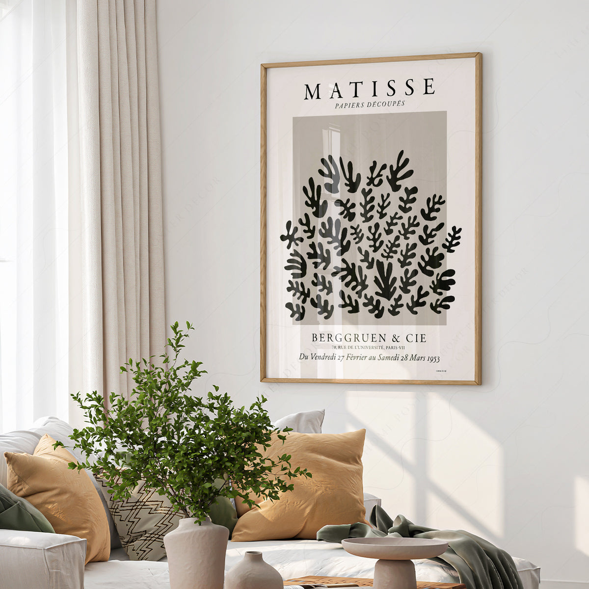 Henri Matisse Black Cut-Out Leaf Pattern Art Print — artwork preview 6