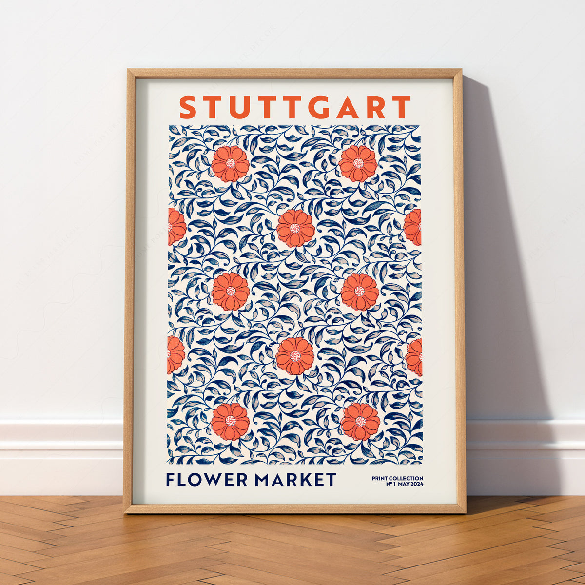Stuttgart Flower Market Art Print — artwork preview 2