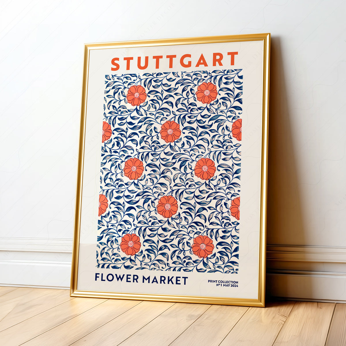 Stuttgart Flower Market Art Print — artwork preview 1
