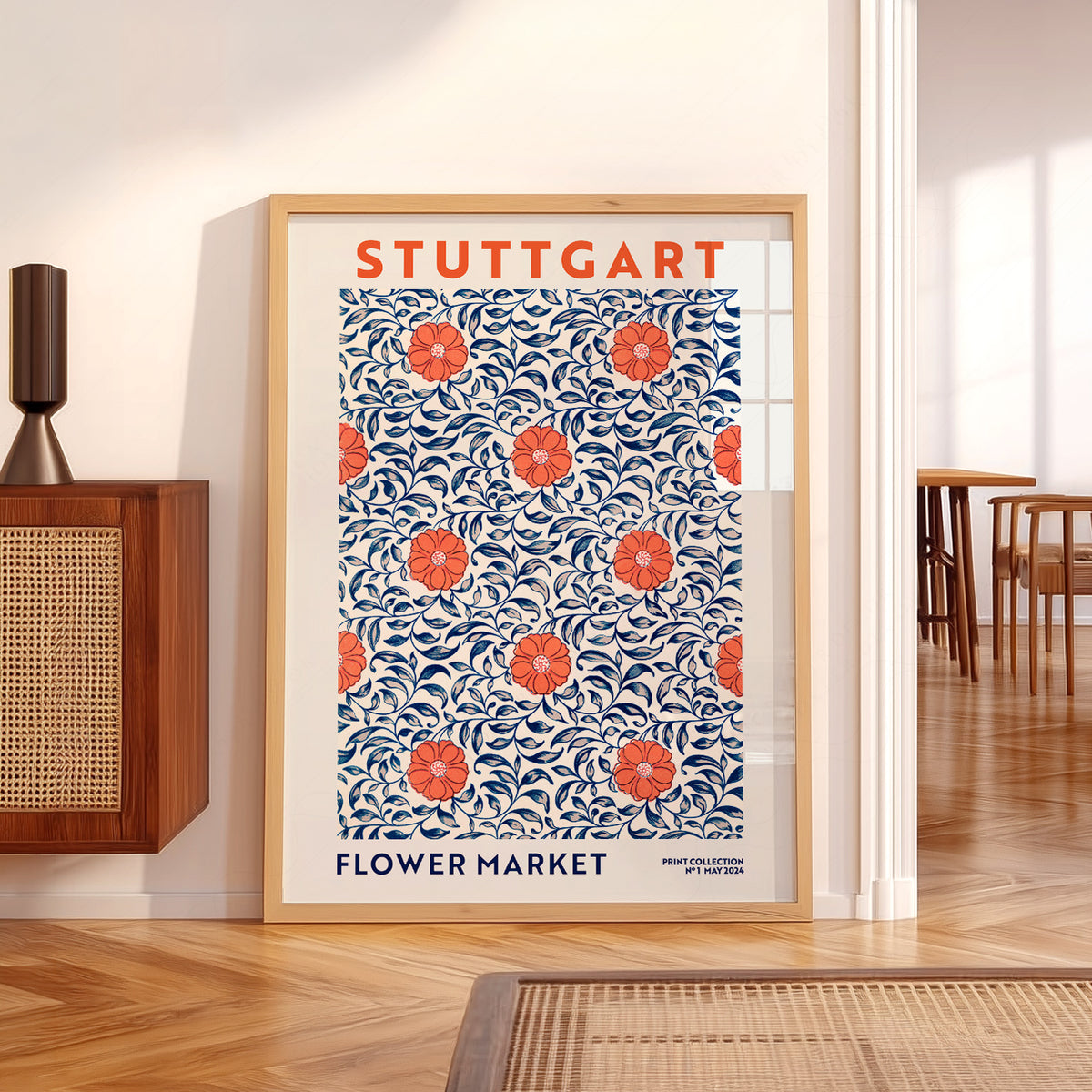 Stuttgart Flower Market Art Print — artwork preview 5