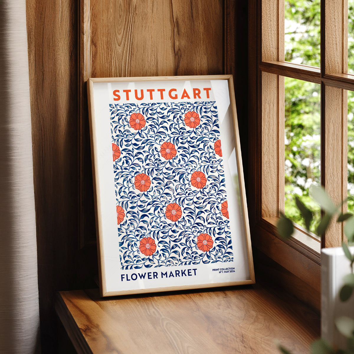 Stuttgart Flower Market Art Print — artwork preview 7
