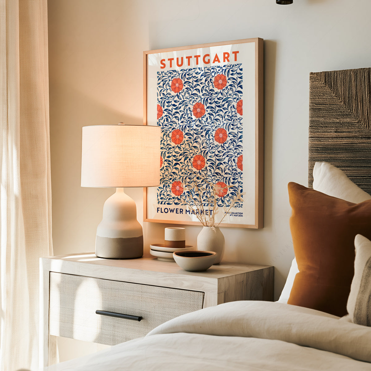 Stuttgart Flower Market Art Print — artwork preview 19