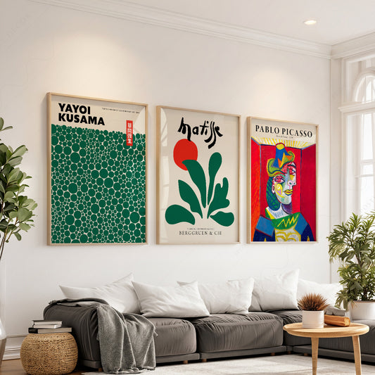 Matisse Kusama Picasso Gallery Wall Set of 3 – Modern Art Prints — artwork preview 1