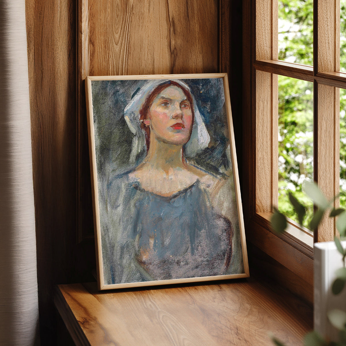 John William Waterhouse Portrait Study for The Enchanted Garden Art Print — artwork preview 7