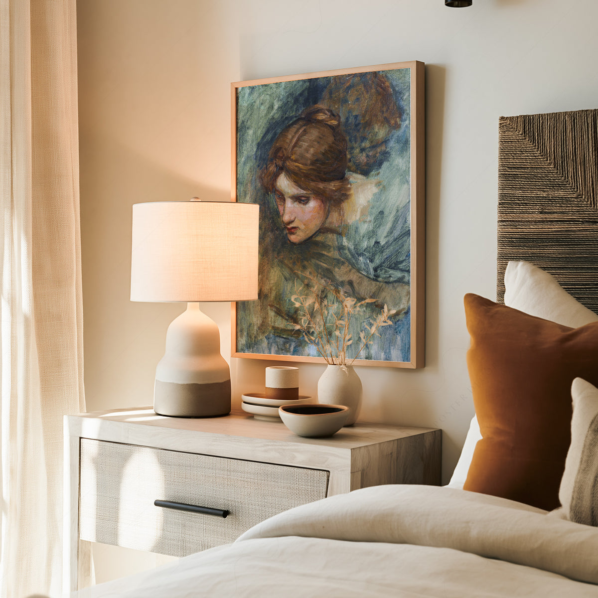John William Waterhouse Study of a Woman's Head Art Print — artwork preview 19