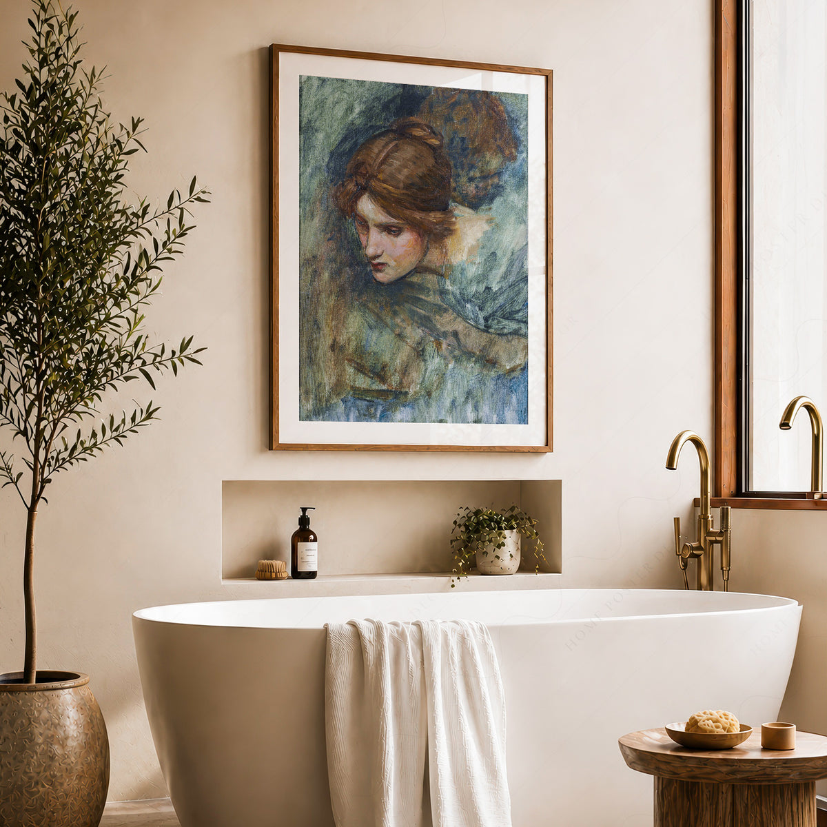 John William Waterhouse Study of a Woman's Head Art Print — artwork preview 22
