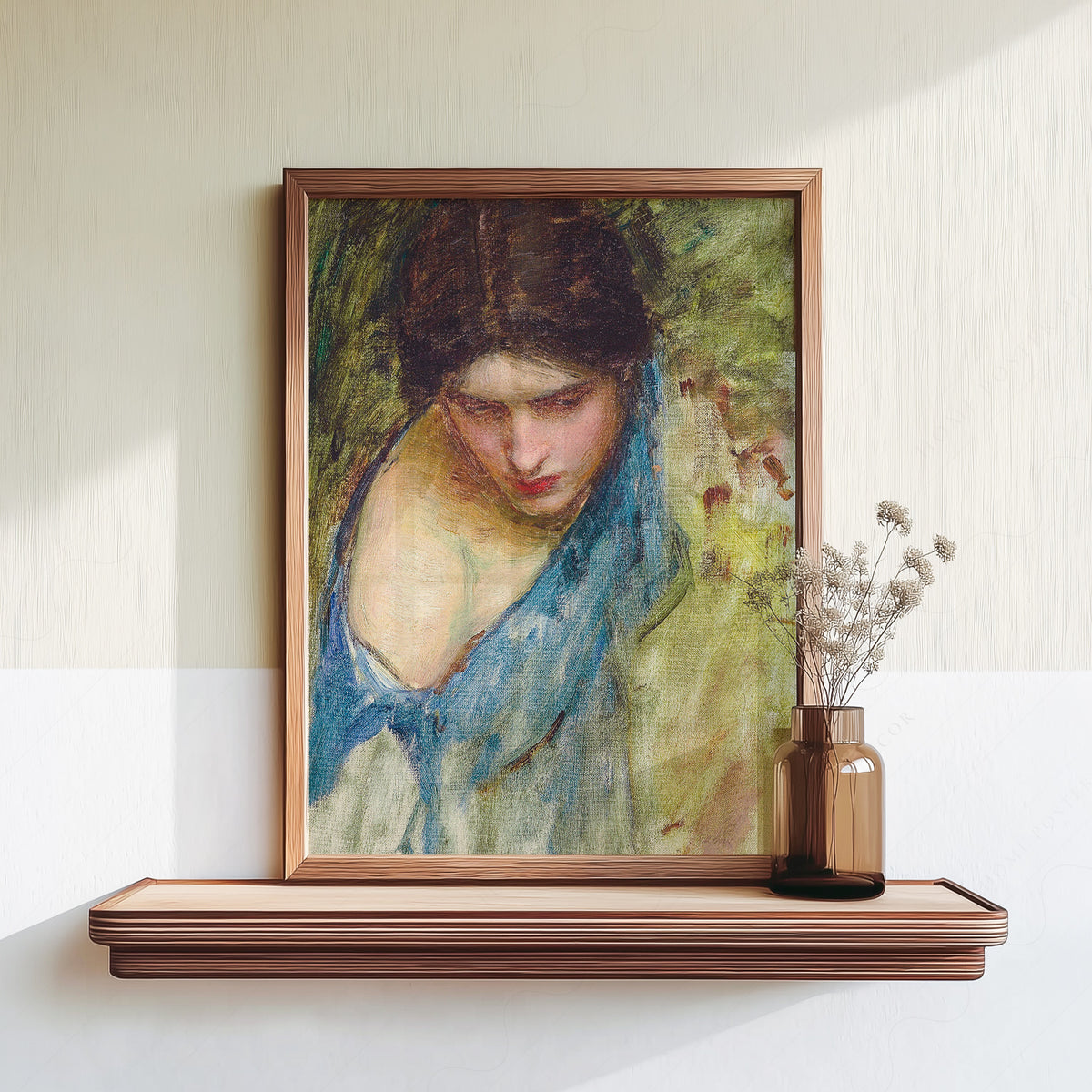John William Waterhouse Woman's Head Study Art Print — artwork preview 18