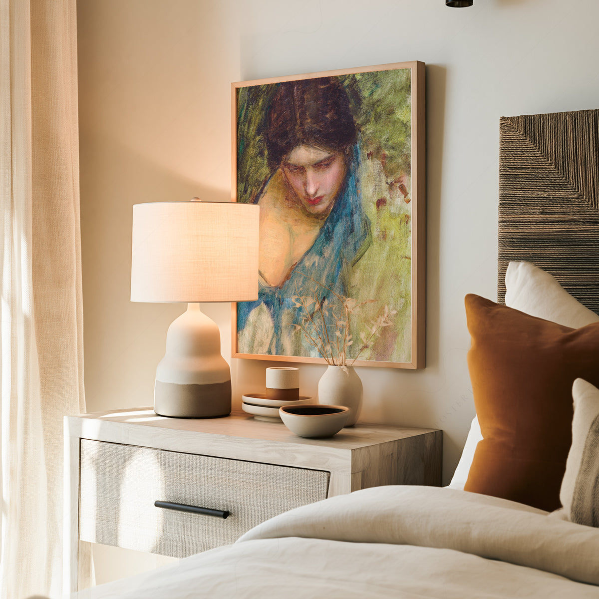 John William Waterhouse Woman's Head Study Art Print — artwork preview 19