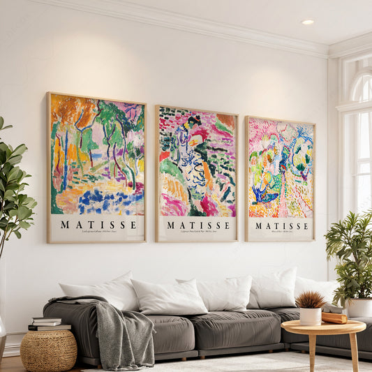 Henri Matisse Gallery Wall Set of 3 Prints – Colorful Abstract Wall Art — artwork preview 1