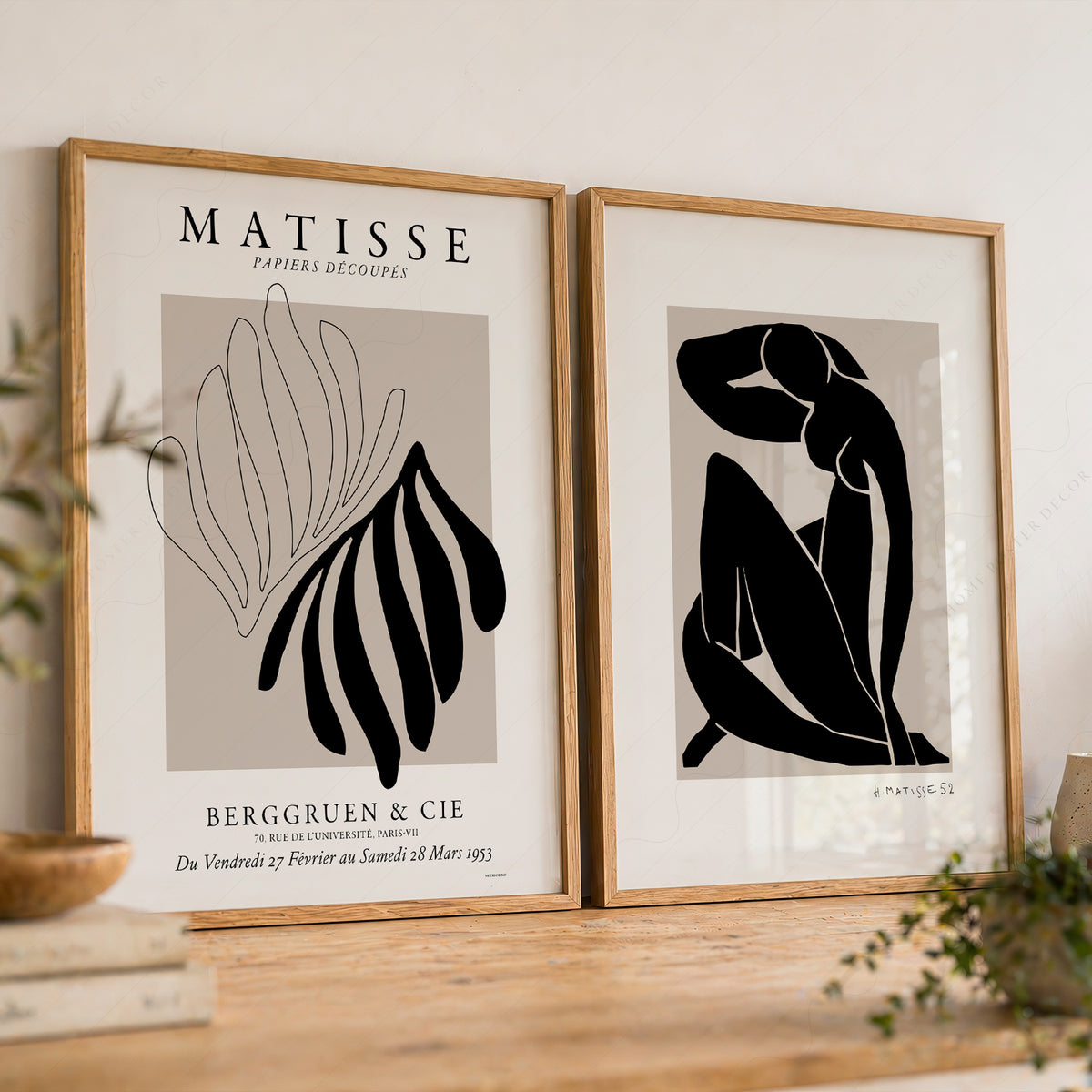 Henri Matisse Black Figure and Leaf Pair – Set of 2 Art Prints — artwork preview 8