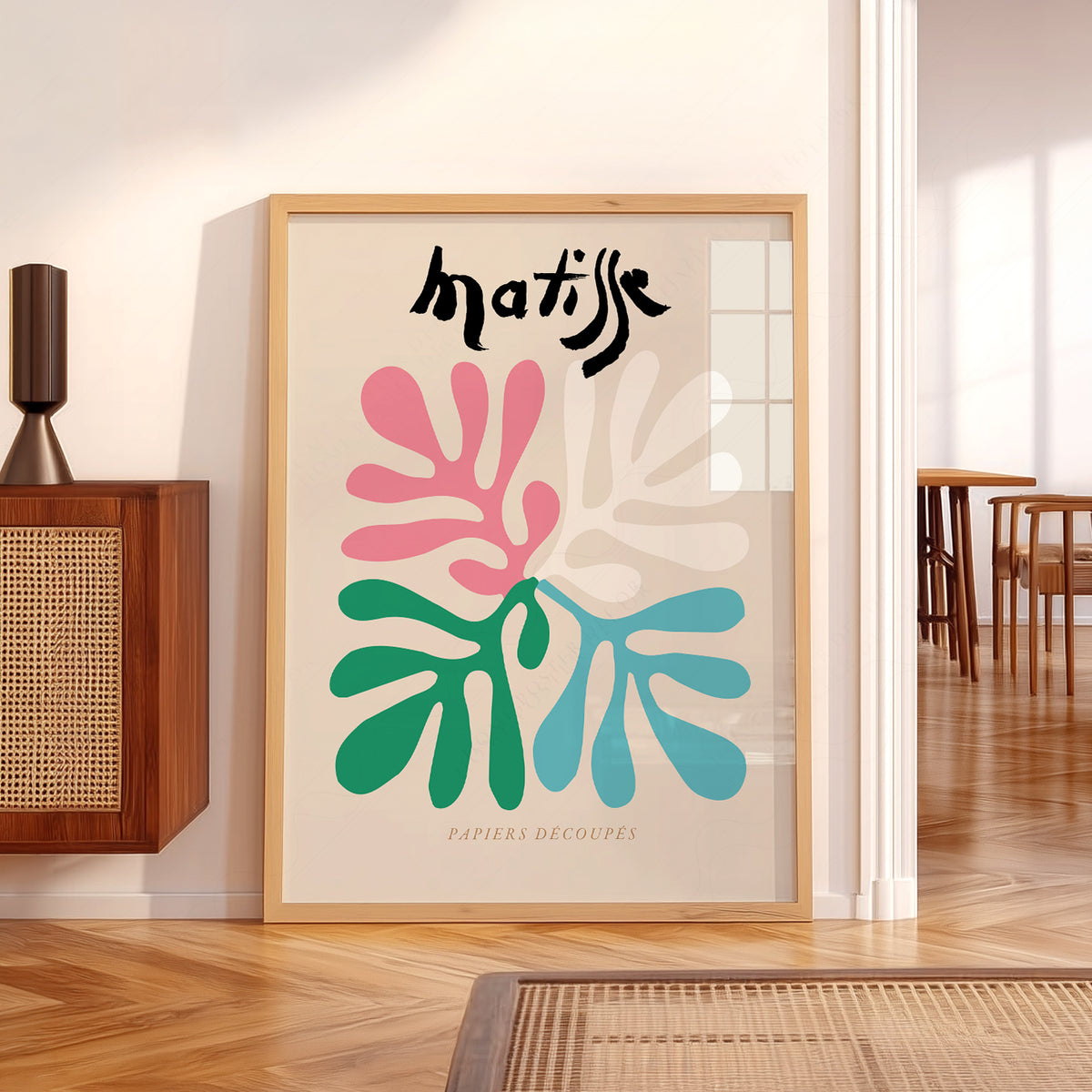Henri Matisse Pink and Green Cut-Out Leaves Art Print — artwork preview 5